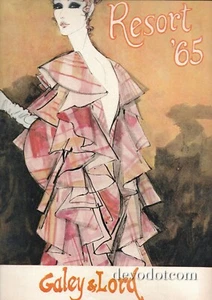 60's Saul Bolasni Illustrated Galey & Lord Fashion Ad 1964 - Picture 1 of 2