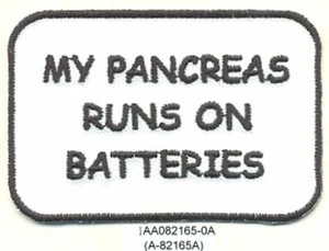 2" x 3" Type 1 Diabetes Diabetic My Pancreas Runs on Batteries Fundraising Patch - Picture 1 of 1