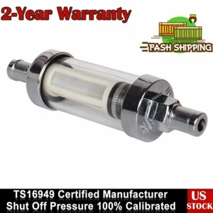 Aluminium Alloy & Glass 3/8" Hose Barb Clearview Inline Fuel Filter For Ford GMC - Afbeelding 1 van 7