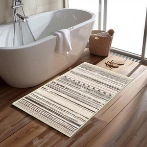 Washable Boho Front Door mat Outside Entrance 2x3 entryway 2’x3’ Boho Grey - Picture 1 of 7