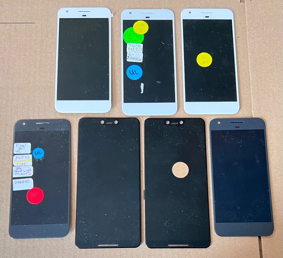 Lote de 7 Repuesto Digitalizador Pantalla LCD Pantalla OLED Google Pixel 3 XL Tal cual Foto 1 de 2
