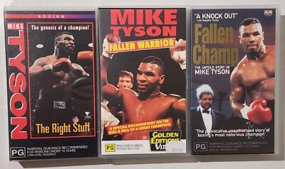 Mike Tyson The Right Stuff (SEALED TAPE), Fallen Warrior & Fallen Champ RARE VHS - Image 1 of 4