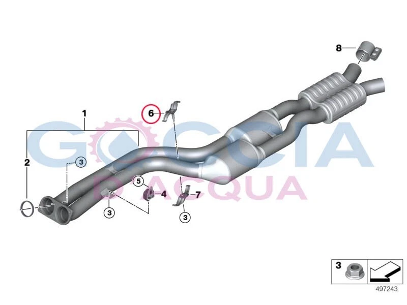 Подлинный верхний зажим для трубы BMW X3 M F97 F98 18309882566 - Изображение 1 из 1