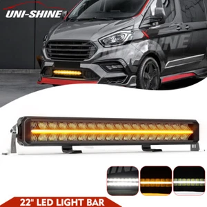 22inch BUMPER LED Light Bar Dual Color DRL Driving for FORD TRANSIT CUSTOM 2013+ - Picture 1 of 11