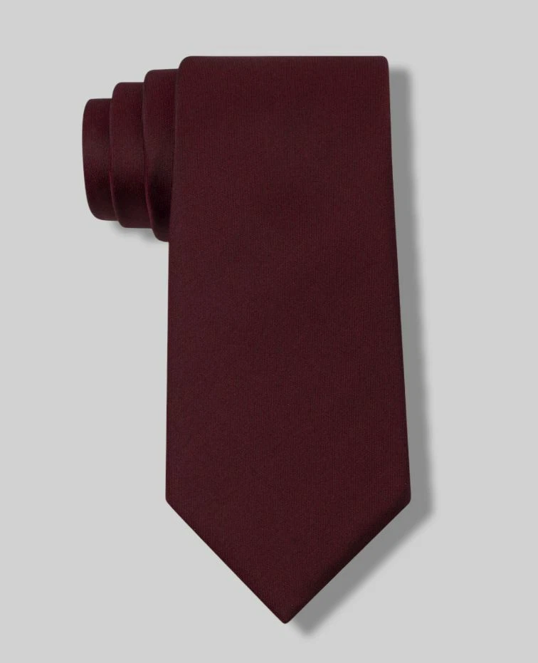 Kenneth Cole Men Red Solid SKINNY Width 2" Casual Neck Tie 100 Silk L16