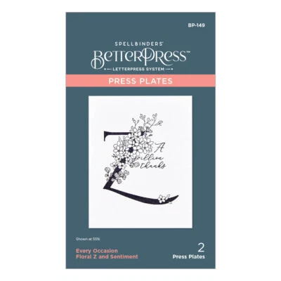 Spellbinders Floral Z and Sentiment Press Plate from the Every Occasion Floral A - Image 1 of 4