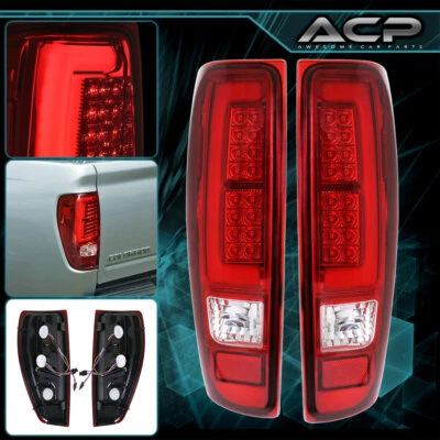 Conjunto de luces traseras rojas cromadas tubo LED para Chevy Colorado 04-12 Foto 1 de 4