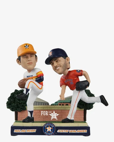 Nolan Ryan & Justin Verlander Houston Astros Then And Now Bobblehead MLB Cover