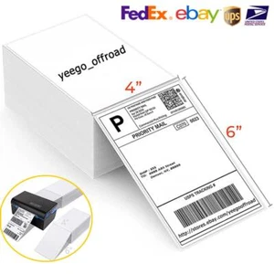 4"x6" Fanfold Direct Thermal Shipping Labels for Zebra Rollo MUNBYN Printers 500 - Picture 1 of 9