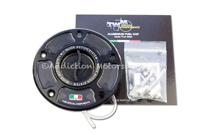 Tapa de combustible negra TWM Keyless Quick Release Action para Suzuki SV650 2003-2023 Foto 1 de 2