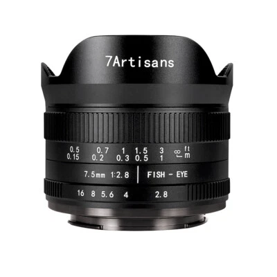 7Artisans Fisheye 7.5mm F2.8 II ED for Micro Four Thirds (M4/3, MFT) =Black= - Image 1 of 4