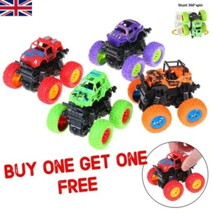  Toy Cars Gifts Pull Back and Go Vehicles Set Hot Monster Trucks Fun Flip Action - Picture 1 of 3