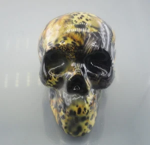 3.1"yellow Ceramic thermal traner printing realistic skull crystal healing 305 - Picture 1 of 5