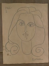 New ListingPablo Picasso - Original Mixed Media Drawing - Francoise Gilot Portrait