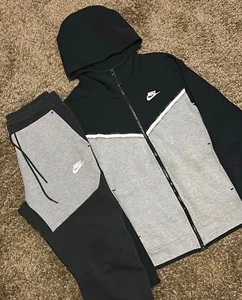 Nike Tech Fleece Trainingsanzug zweifarbig schwarz/grau Herren Nike Hoodie 2-teilig RAR - Bild 1 von 10