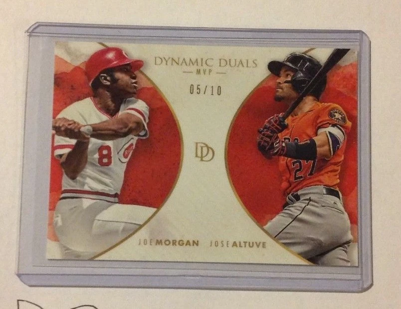 Joe Morgan reds  Jose Altuve astros #AW1B MVP 5/10 made DYNAMIC DUALS 2018 TOPPS - Image 1 of 1