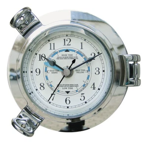 Tidenuhr En Portilla Náutico Latón Cromado Ø = 14cm Sea4You - Imagen 1 de 1