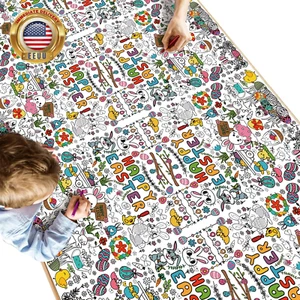 Easter Coloring Tablecloth - Easter Decorations Gifts for Kids -Crafts Decor Gam - Picture 1 of 7
