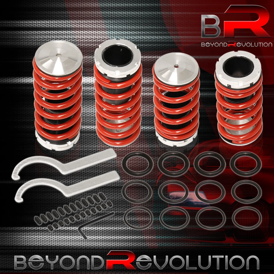 For 1989-1994 240SX S13 Drift 0-3" Adjustable Coilover Sleeves Lower Spring Red - Изображение 1 из 4