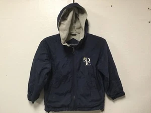 Port Authority Boys Hooded Jacket Size Small Blue Lined Zip Up Front Pockets 160 - Picture 1 of 6
