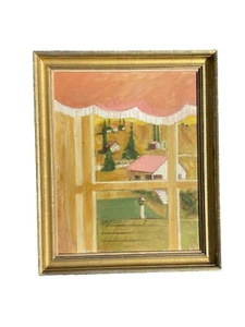 Thin Gilded Frame Bert Whitman California Oil Painting Canvas Interior Signed - Picture 1 of 14