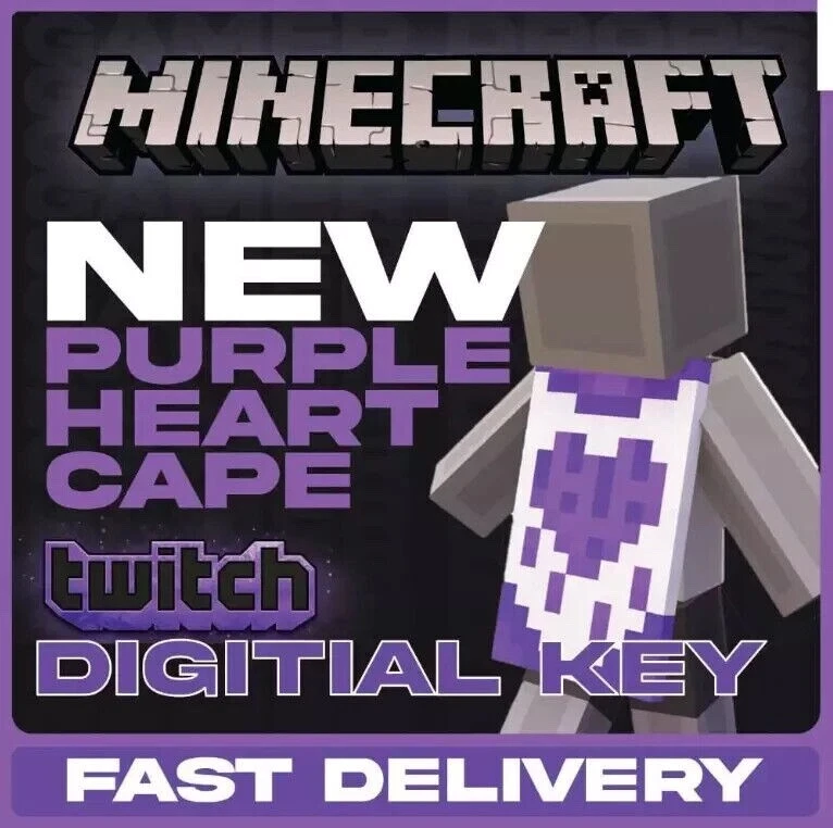 Minecraft : Purple Heart Cape - Java & Bedrock Edition [CODE] Twitch cape - Image 1 of 1