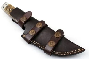 Funda de cuchillo de cuero hecha a mano funda de hoja fija vertical horizontal funda de camping - Imagen 1 de 1