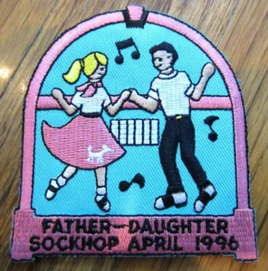 Girl Scout Gs Vintage Uniform Patch Father Daughter Sockhop April 1996 - Picture 1 of 1