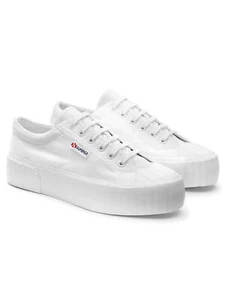 Sneaker Donna Superga - Scarpa Stripe Platform - Bianco - Imagen 1 de 3