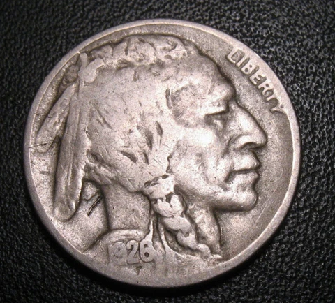 Old US Coins 1926 D Keydate 5C Buffalo Five Cents Nickel Cover