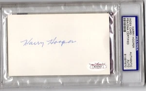 Harry Hooper Boston Red Sox 1912 Signed 3 X 5 Index Card COA  PSA/JSA HOF⚾️ - Picture 1 of 2