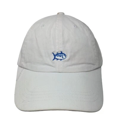 Southern Tide Fish Logo Slideback Hat White One Size Embroidered 6 Panel - Image 1 of 4