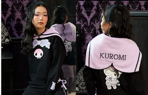 HELLO KITTY Kuromi Dress Up Sailor Hoodie Hooded Sweatshirt Sanrio Junior Large - Picture 1 of 6