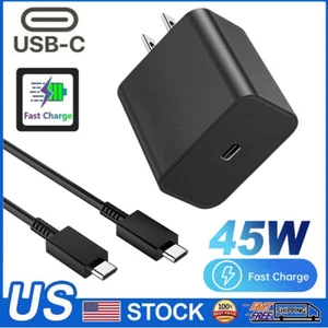 ⚡45W Type USB-C Super Fast Wall Charger+6ft Cable for Samsung Galaxy S21 S22 S23 - Picture 1 of 11