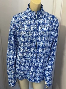 Lilly Pulitzer Women’s Reagan Zip Up True Blue Going Coastal XL. New. 128$ - Picture 1 of 11