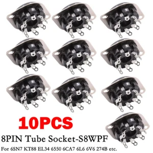 10PCS 8Pin Octal Vacuum Tube Socket For 6SN7 EL34 274B 6L6 KT88 Chassis Mount - Picture 1 of 17