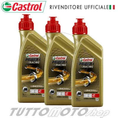 Olio motore moto Castrol Power 1 Racing 5W40 4T API SL - SINTETICO 100 % 3 Litri - Immagine 1 di 2