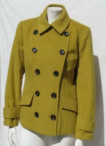 COLDWATER CREEK Citron Wool + Double Breasted Pea Jacket sz US S 8 MINT - Bild 1 von 6