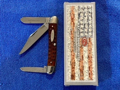 CUCHILLO DE GANADERO CASE XX CUTLERY CO EE. UU. 1940-1964 ROJO B0NE #087 PEQUEÑO 3-5/16” EN MUY BUENA CONDICIÓN Foto 1 de 4