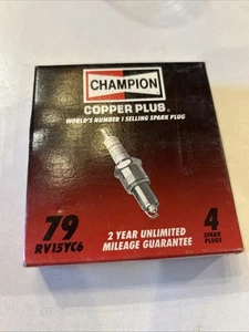 Champion Copper Spark Plugs 79 RV15YC6 Box Of 4 - New Old Stock-Free Shipping - Foto 1 di 11