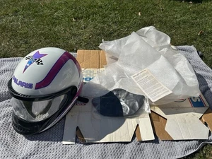 VINTAGE Bell Helmet Polaris Indy Wedge Large White Snowmobile Sled DOT w/Box ETC - Foto 1 di 20