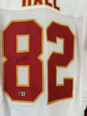 Camiseta autografada Dante Hall #82 Kansas City Chiefs - Beckett autenticada GG - Imagem 1 de 4