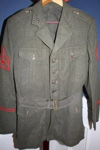 Scarce Original Pre to Early WW2 U.S. Marine Corps Tech. Sgt Named Wool Coat - Picture 1 of 15