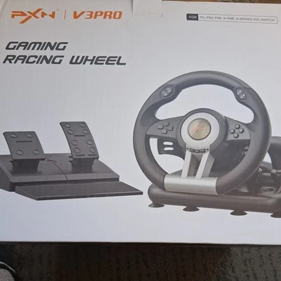 PXN V3 Pro gaming steering wheel With Pedals 180 degree For PS3 PS4 Xbox Switch - Image 1 of 4