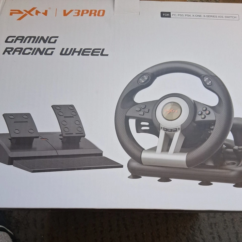 PXN V3 Pro gaming steering wheel With Pedals 180 degree For PS3 PS4 Xbox Switch - Image 1 of 4