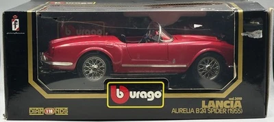 BURAGO 1/18 3010 LANCIA AURELIA B24 SPIDER 1955 METALLIC RED - image 1 of 4