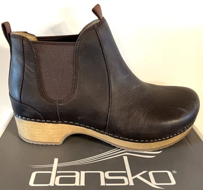 $195 Dansko Becka Marrón Engrasado Pull Up Botas Mujer 38 (7.5-8) -SIN USAR Foto 1 de 4
