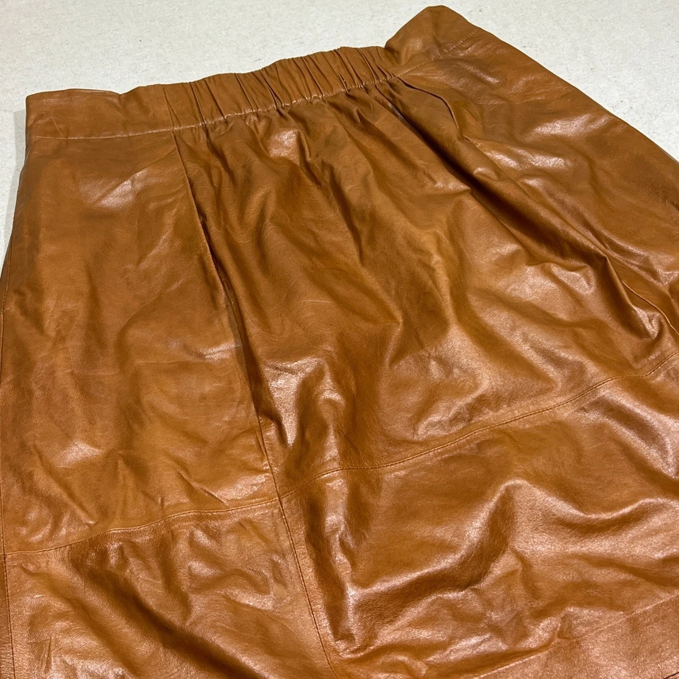 Falda para mujer LAFAYETTE 148 NEW YORK de cuero tostado línea A talla 10 Foto 1 de 4