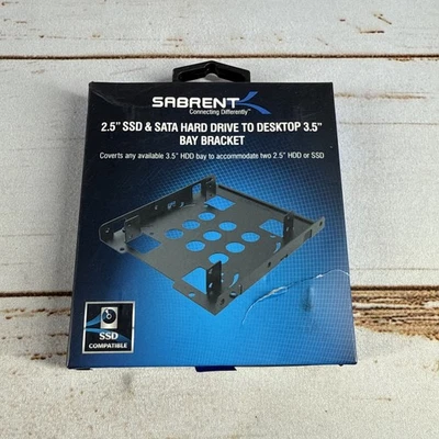 NEW SABRENT 2.5" SSD & SATA HARD DRIVE TO DESKTOP 3.5" BAY BRACKET BK-HDDH - Image 1 of 2