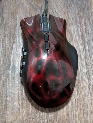 Rare Razer Naga Hex Wraith Red Laser Gaming Mouse RZ01-0075 MMO MOBA - Image 1 of 4